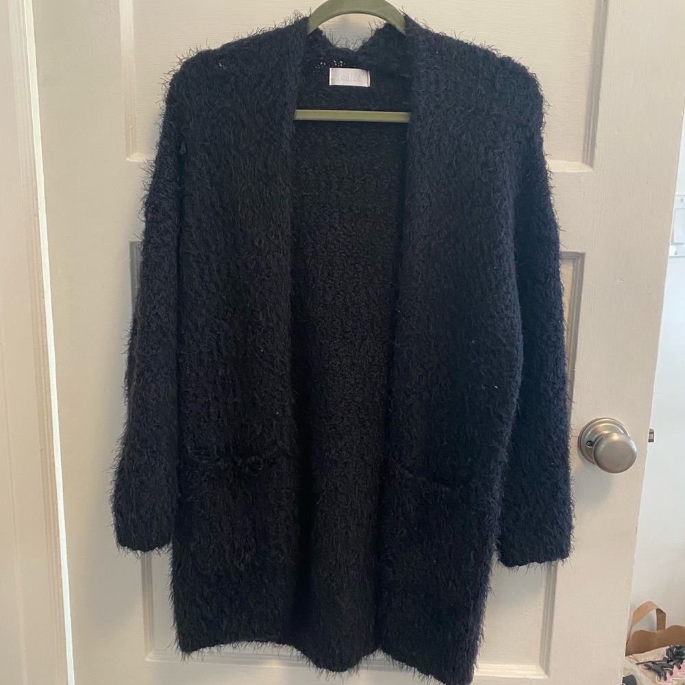 Cozy black oversized cardigan